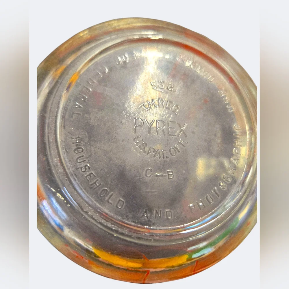 Vintage Pyrex 4 Cup D-Handle Measuring Cup # 532 Red Lettering 1 Quart C-B 1941